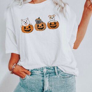 Dogs in Pumpkin Shirt, Halloween Dog Shirt, Spooky Dogs Shirt, Halloween Shirt